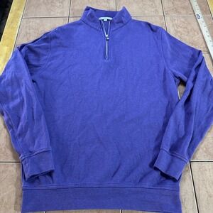 Peter Millar Mens Sz Medium Purple 1/4 Zip Cotton Long Sleeve Pullover Sweater